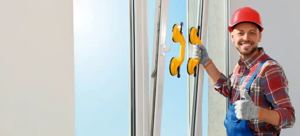 Window installation worker